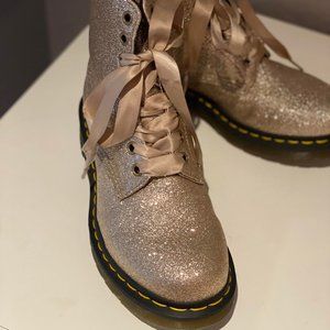 Gold glitter Dr. Martens Boots.